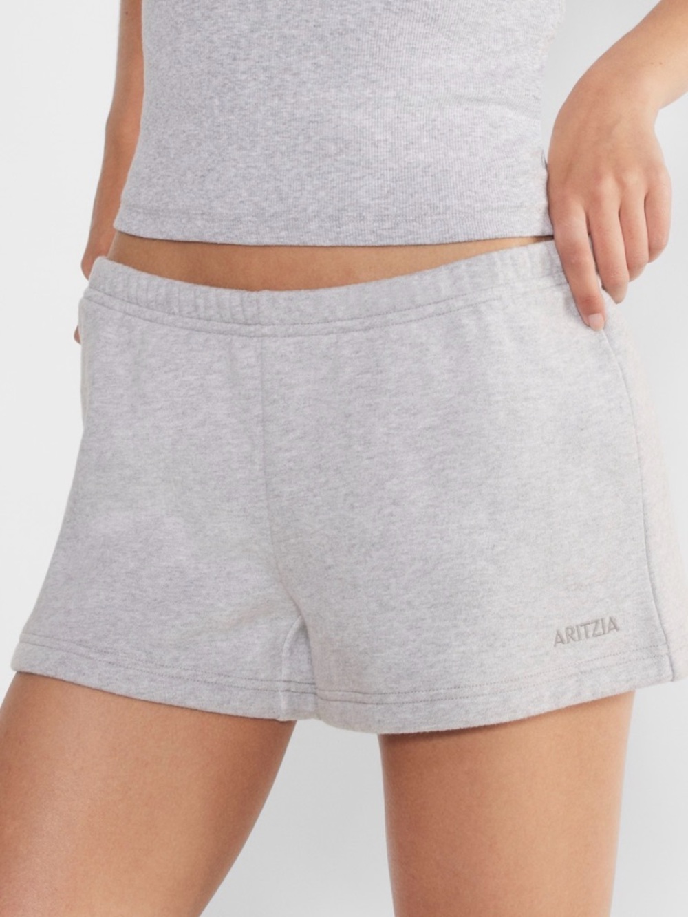 Aritzia Light Gray Athletic Lounge Shorts